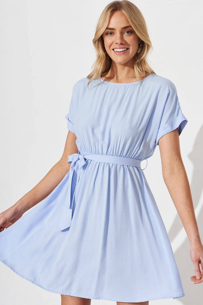 Lottie Dress In Sky Blue - front