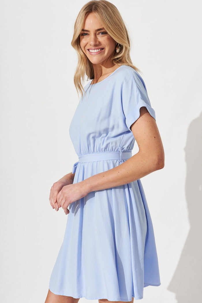 Lottie Dress In Sky Blue - side