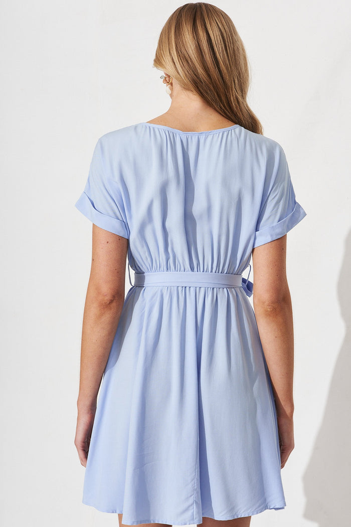 Lottie Dress In Sky Blue - back
