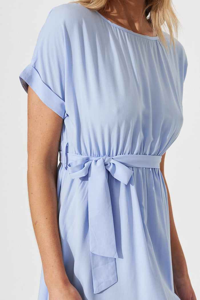 Lottie Dress In Sky Blue - detail