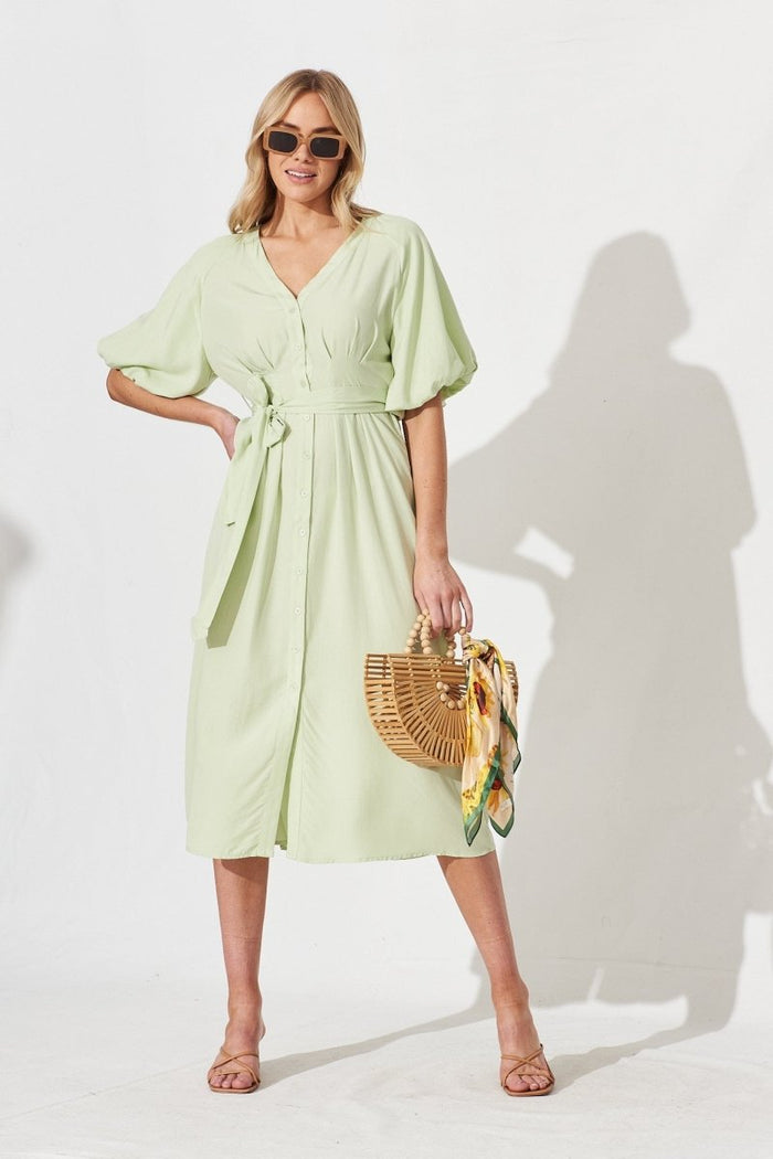 Cherisha Midi Dress In Sage - St Frock (Dev)
