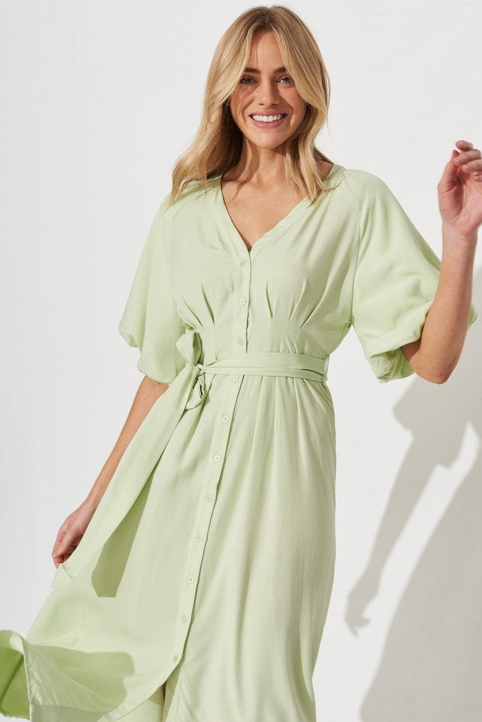 Cherisha Midi Dress In Sage - St Frock (Dev)