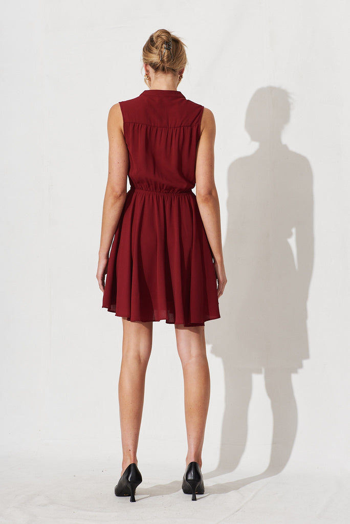 Danica Dress In Wine Crepe - back