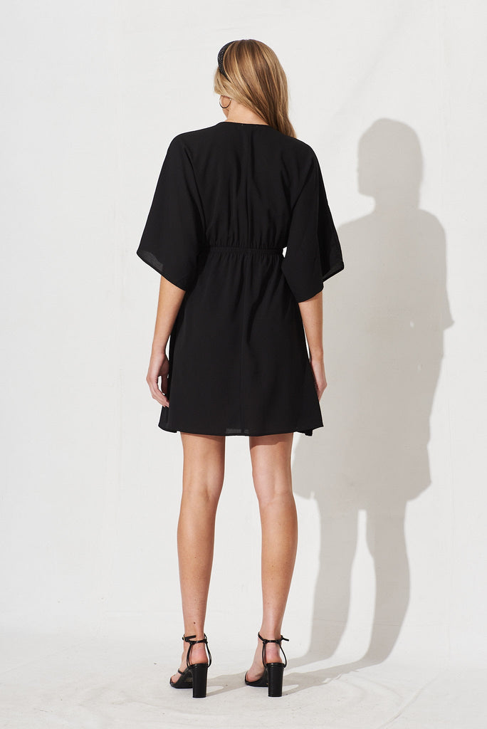 Ava Dress In Black Crepe - back