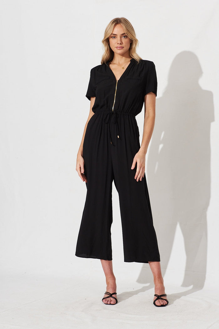 Valentina Jumpsuit In Black - full length