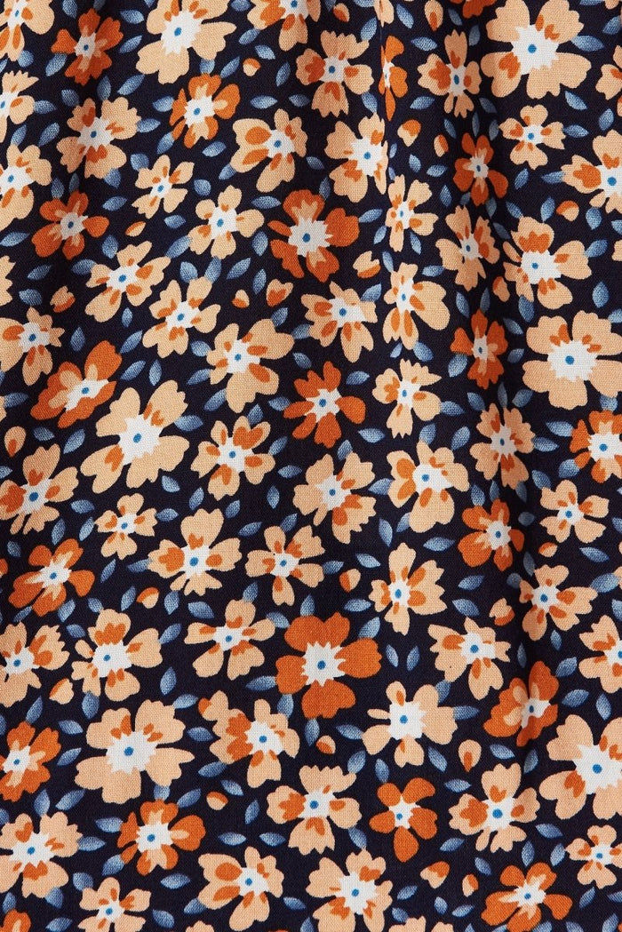 Caudalie Dress In Navy With Orange Ditsy Floral - St Frock (Dev)