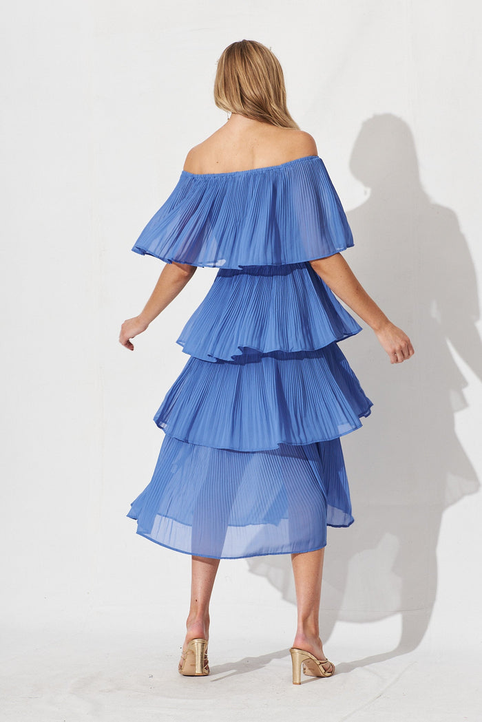 Scarlet Dress In Mid Blue - back