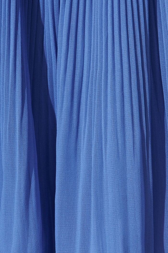 Scarlet Dress In Mid Blue - fabric
