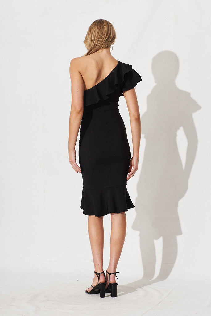 Refined Dress In Black - back