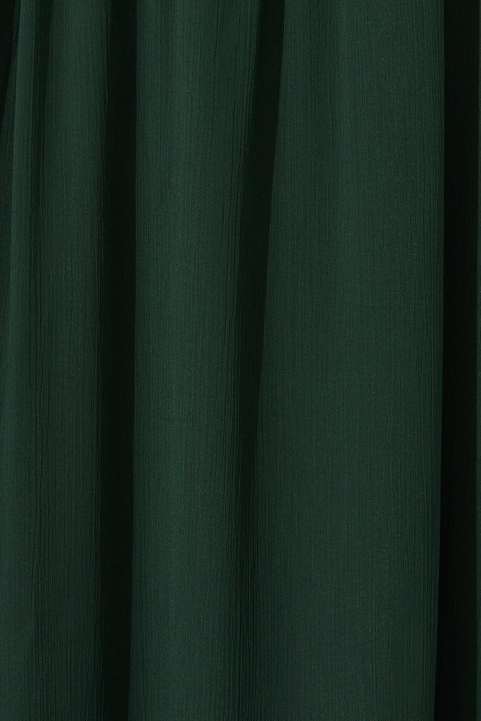 Rosamine Maxi Dress In Emerald Chiffon - fabric