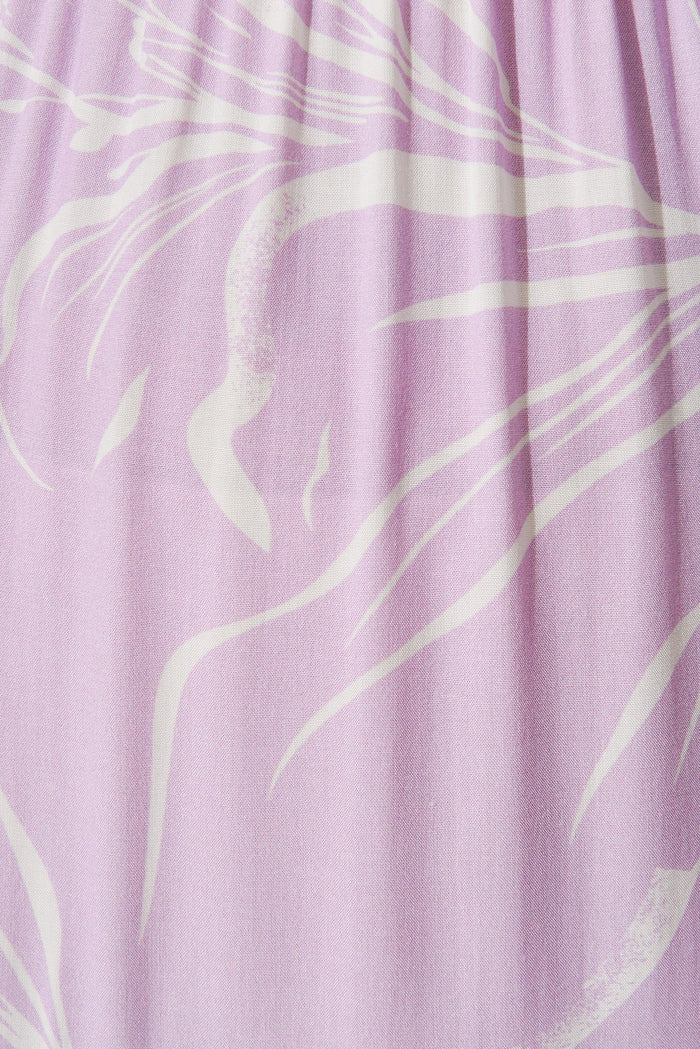 Kailani Dress In Lilac With White Floral - fabric