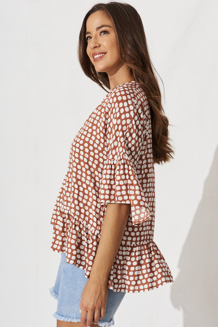 Bria Top In Rust With White Spot - side