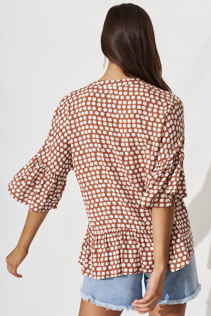 Bria Top In Rust With White Spot - back