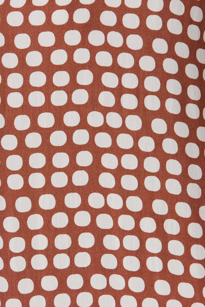 Bria Top In Rust With White Spot - fabric