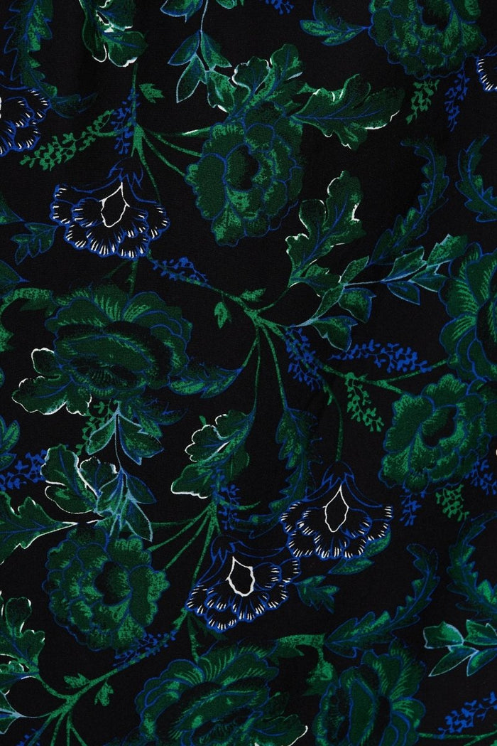 Candie Midi Dress In Emerald With Green And Blue Floral - St Frock (Dev)