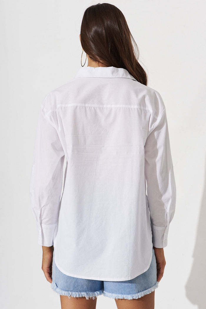 Paloma Shirt In White Cotton - back
