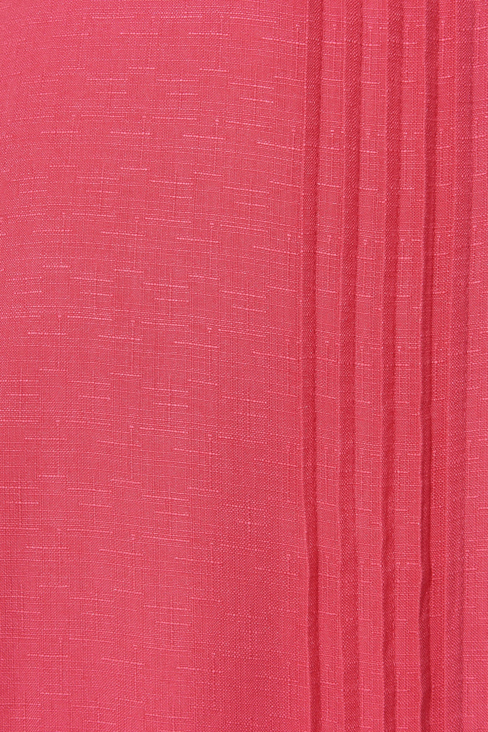 Jamarni Midi Dress In Pink Linen Blend - fabric