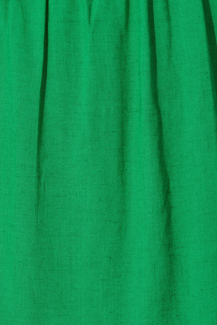 Plyra Sun Dress In Green Linen Blend - fabric