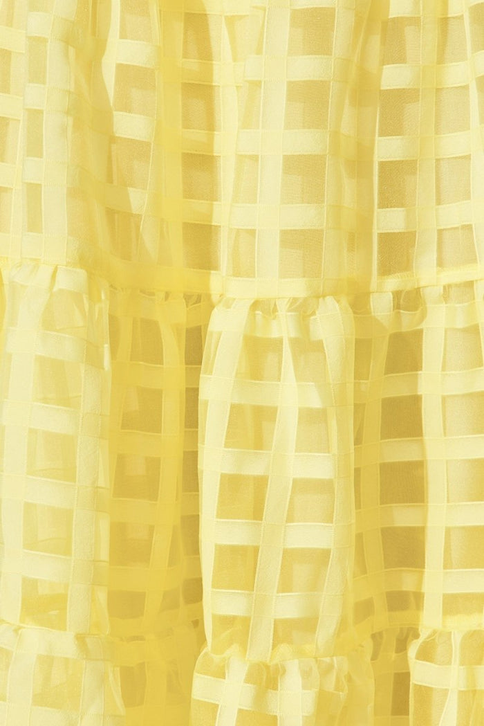 Ciela Midi Dress In Yellow Organza - St Frock (Dev)