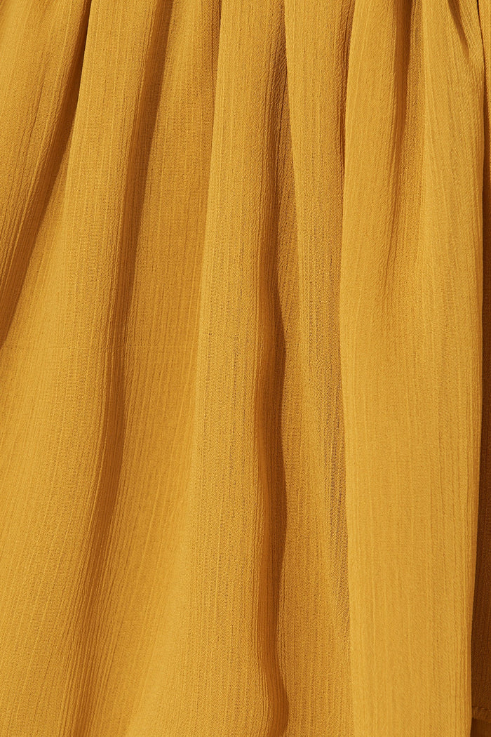 Rosal Dress In Mustard Chiffon - fabric