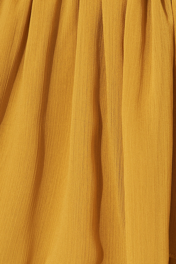 Rosal Dress In Mustard Chiffon - fabric