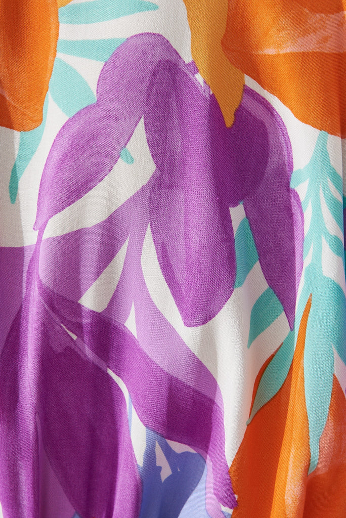 Ellen Top In White Tropical Multi - fabric