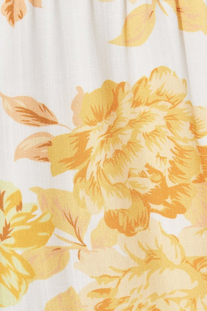 Charlotta Midi Dress In White With Orange Floral - St Frock (Dev)