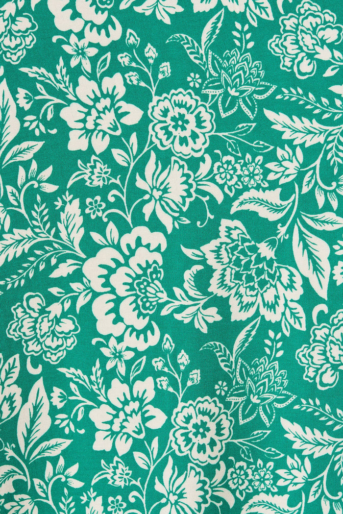 Mariah Pants In Green With Cream Floral - fabric