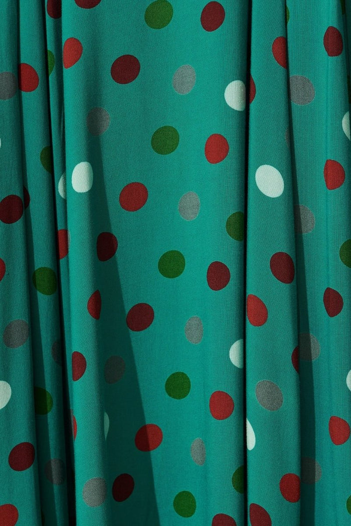 Brandsy Maxi Skirt In Green With Red Dot - St Frock (Dev)