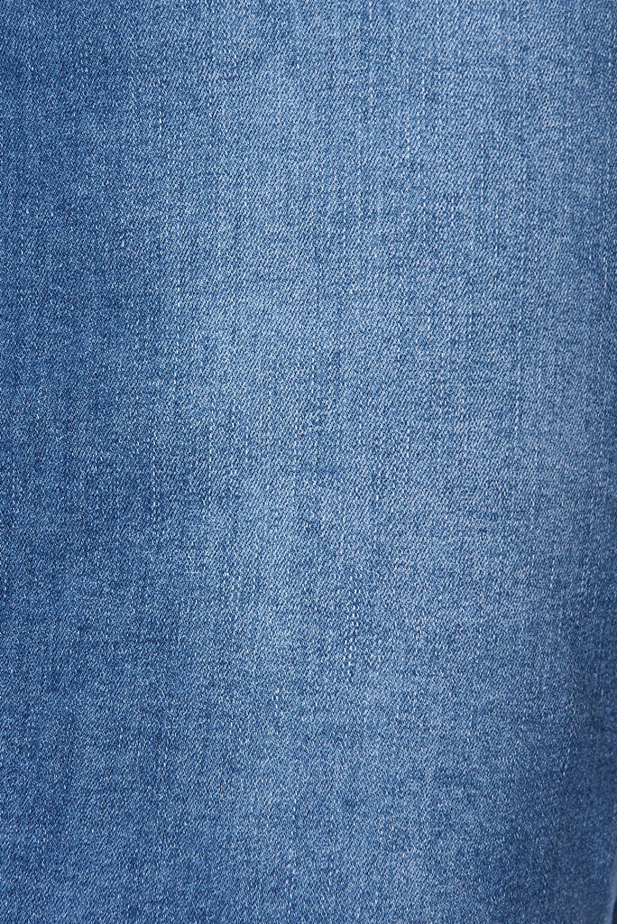 Nightlife Denim Skirt In Dark Blue Wash - fabric