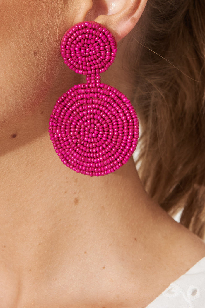 August + Delilah Violet Earring In Magenta - St Frock (Dev)