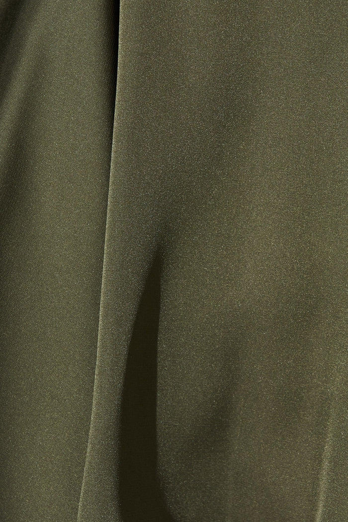 Hillary Top In Olive Satin - fabric