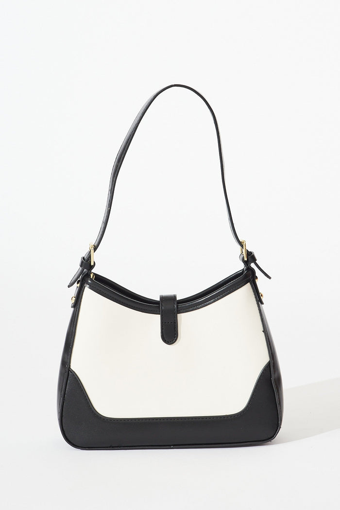 August + Delilah Annmarie Hobo Bag In Black And Cream - back