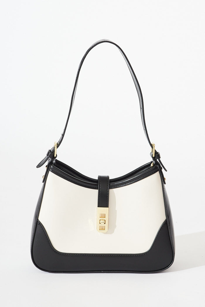 August + Delilah Annmarie Hobo Bag In Black And Cream - front