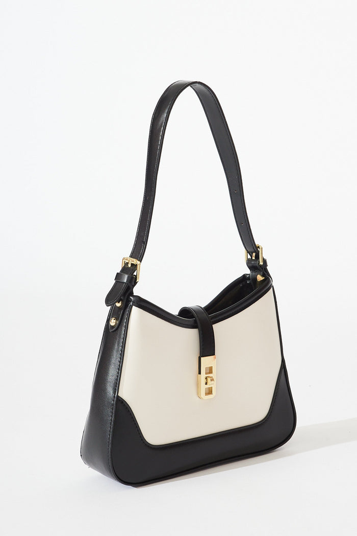 August + Delilah Annmarie Hobo Bag In Black And Cream - side