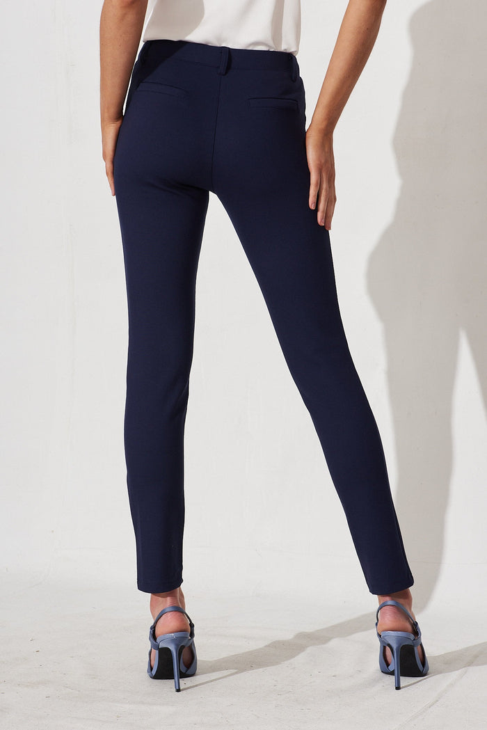 Workflow Skinny Pants In Navy - back