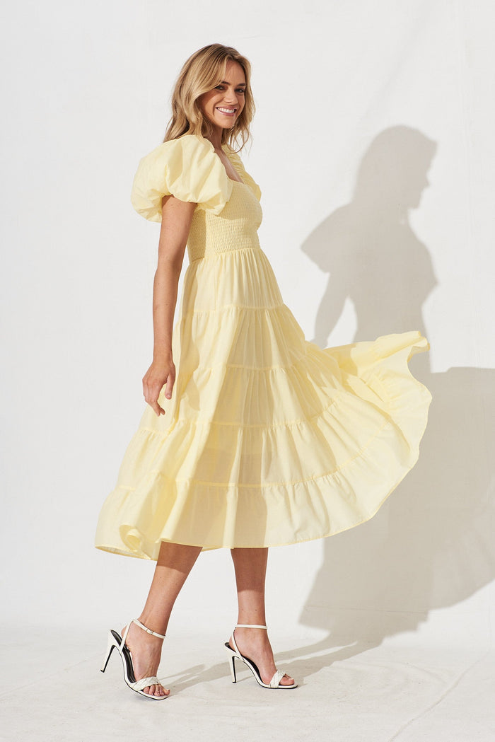 Kaitlyn Midi Dress In Yellow - side