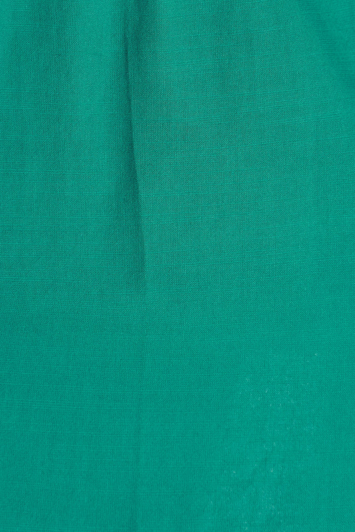 Hollis Shirt Dress In Green Linen Blend - fabric