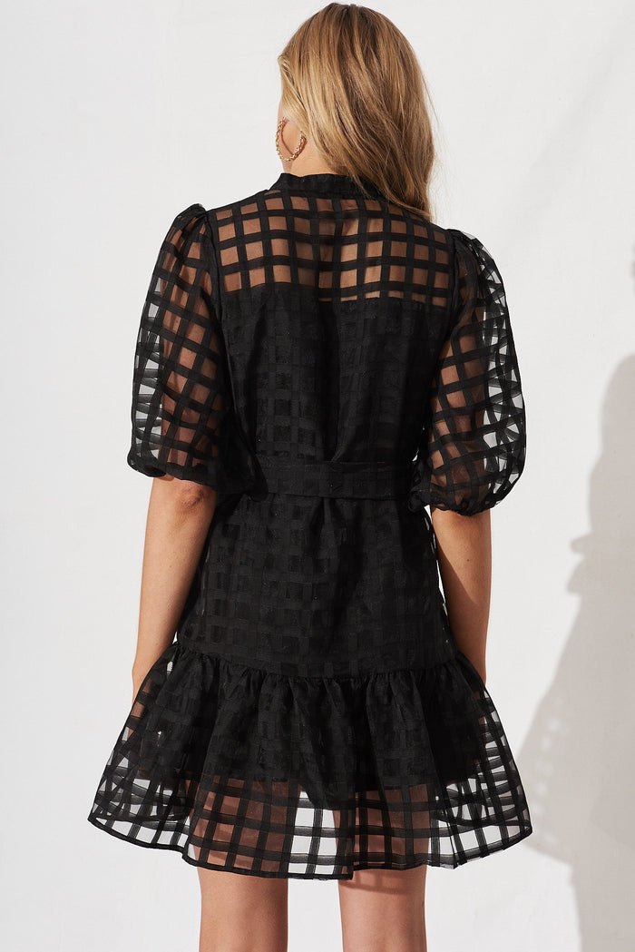 Giuliette Dress In Black Oganza - back