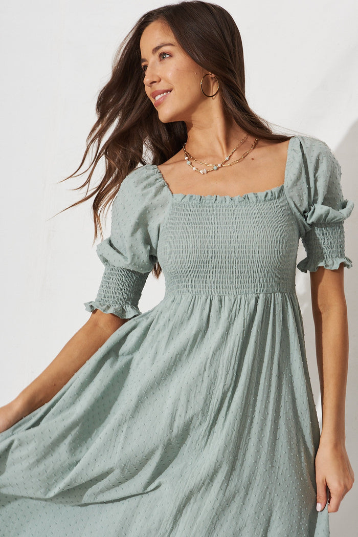 Avila Midi Dress In Sage Green - front