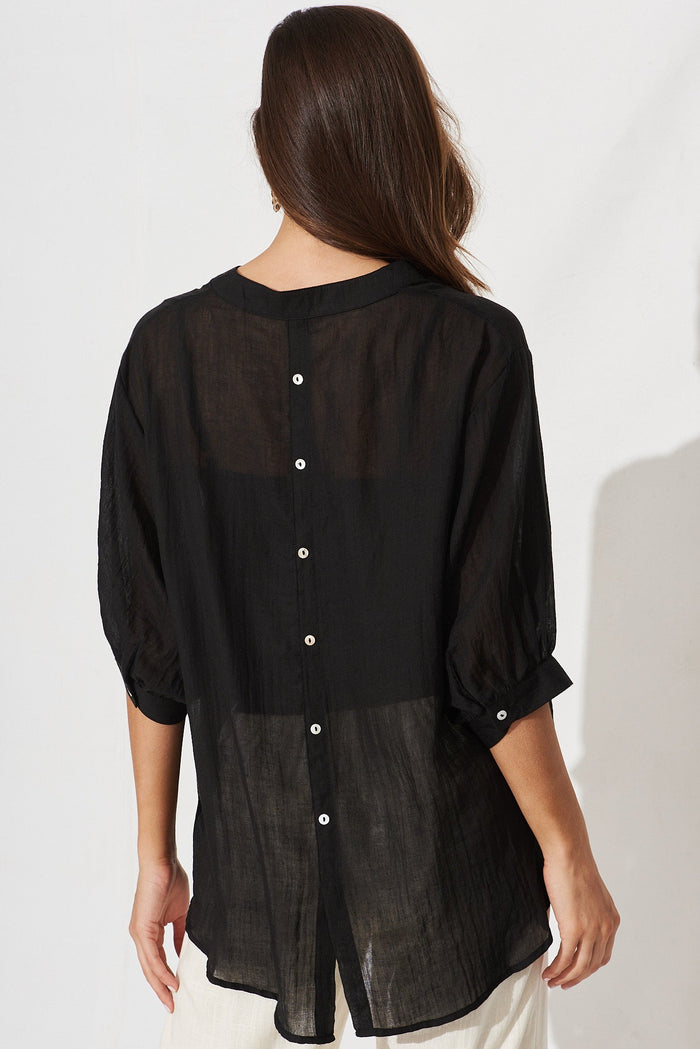 Trinka Smock Top In Black - back
