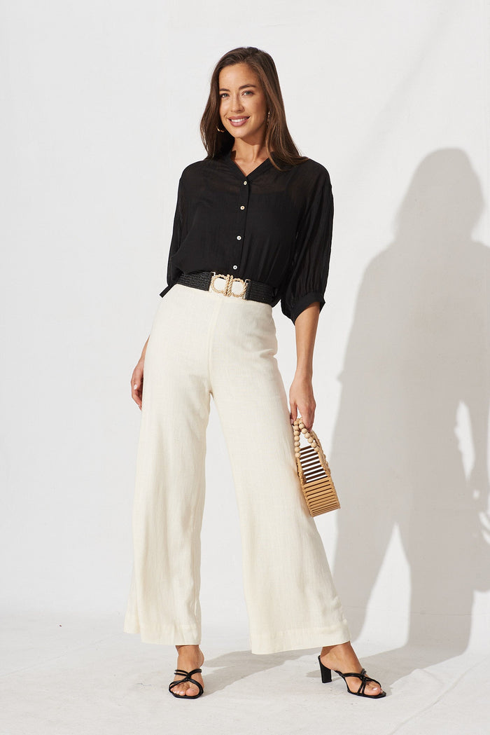 Trinka Smock Top In Black - full length