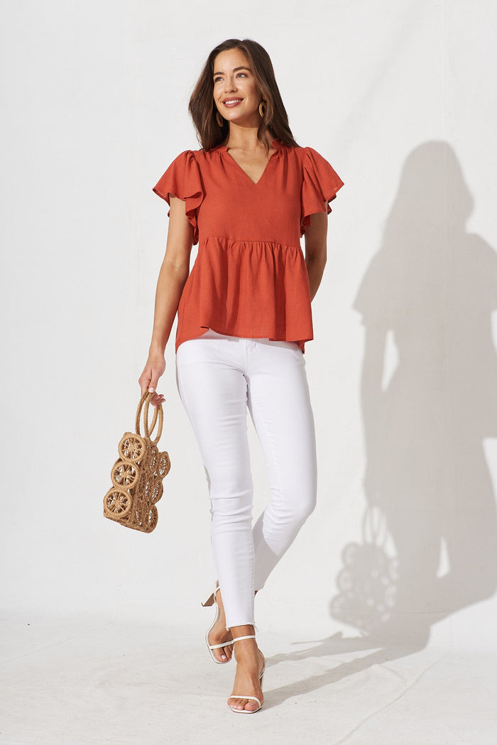 Tiarnelle Top In Rust - full length
