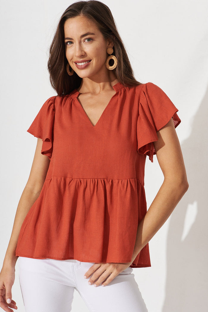 Tiarnelle Top In Rust - front