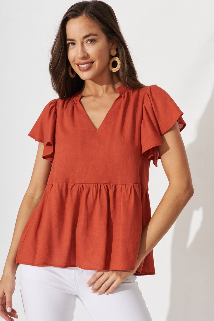Tiarnelle Top In Rust - front