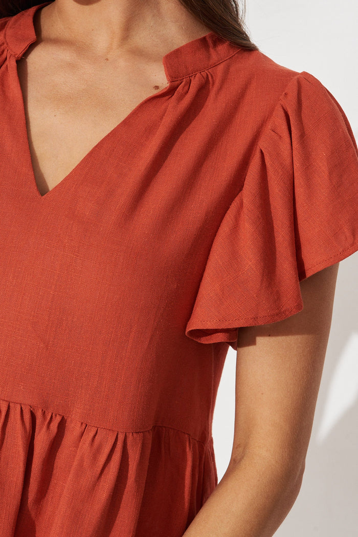 Tiarnelle Top In Rust - detail