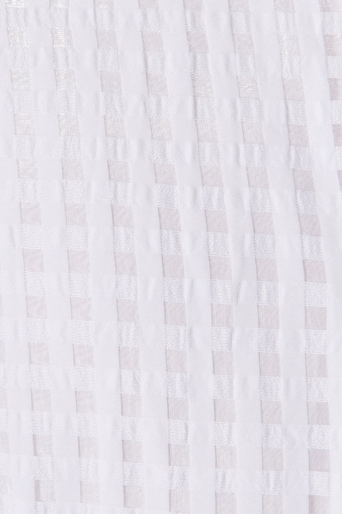 Destine Midi Dress In White Organza - fabric