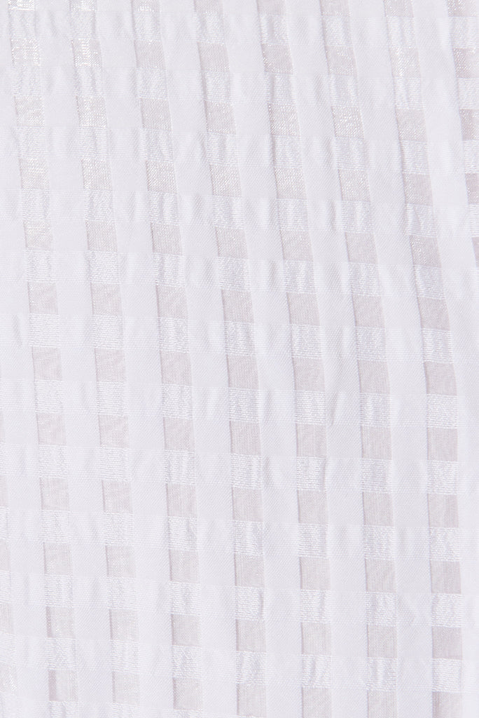 Destine Midi Dress In White Organza - fabric