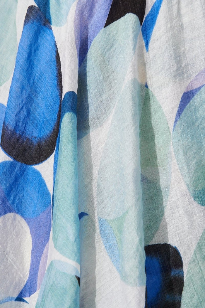Bruny Playsuit In White With Blue Multi - St Frock (Dev)