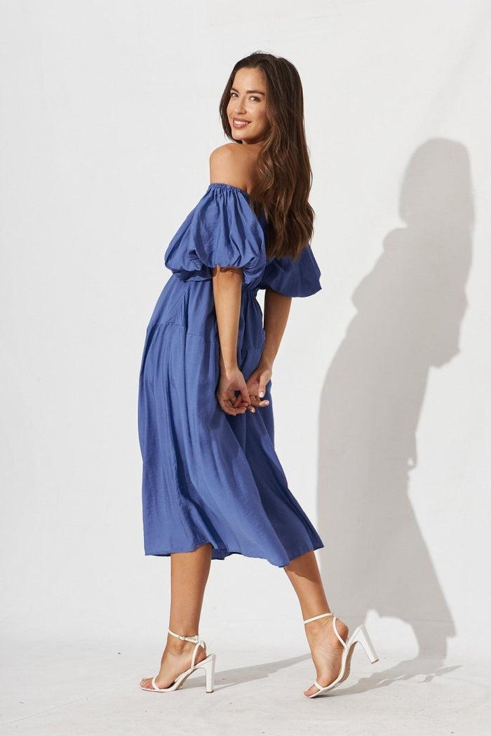 Charlotta Midi Dress In Blue - St Frock (Dev)